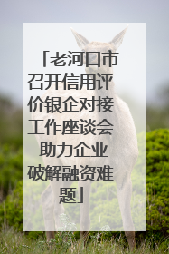 老河口市召开信用评价银企对接工作座谈会 助力企业破解融资难题