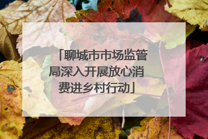 聊城市市场监管局深入开展放心消费进乡村行动