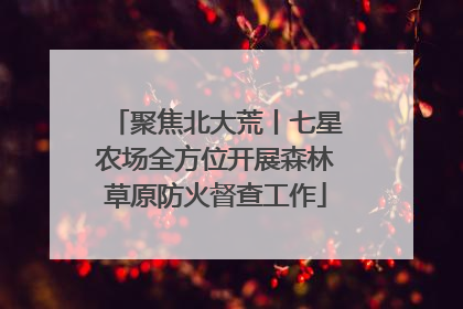聚焦北大荒丨七星农场全方位开展森林草原防火督查工作