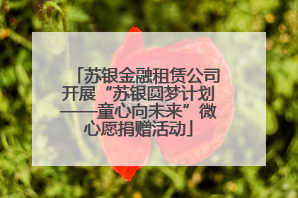 苏银金融租赁公司开展“苏银圆梦计划——童心向未来”微心愿捐赠活动