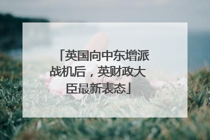 英国向中东增派战机后，英财政大臣最新表态