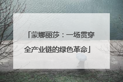 蒙娜丽莎：一场贯穿全产业链的绿色革命