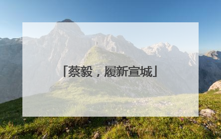 蔡毅，履新宣城