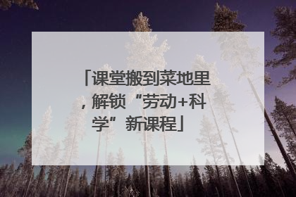 课堂搬到菜地里，解锁“劳动+科学”新课程