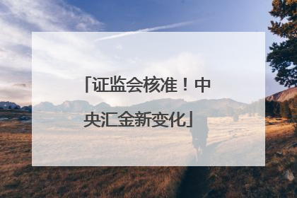 证监会核准！中央汇金新变化