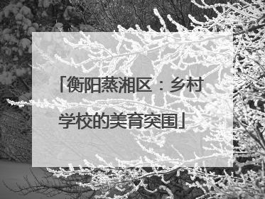 衡阳蒸湘区：乡村学校的美育突围