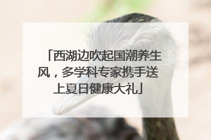 西湖边吹起国潮养生风，多学科专家携手送上夏日健康大礼