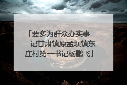 要多为群众办实事——记甘肃镇原孟坝镇东庄村第一书记杨鹏飞
