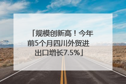 规模创新高！今年前5个月四川外贸进出口增长7.5%