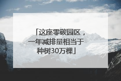 这座零碳园区，一年减排量相当于种树30万棵