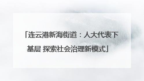 连云港新海街道：人大代表下基层 探索社会治理新模式