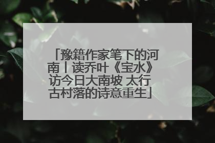 豫籍作家笔下的河南丨读乔叶《宝水》访今日大南坡 太行古村落的诗意重生