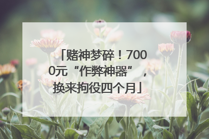 赌神梦碎！7000元“作弊神器”，换来拘役四个月