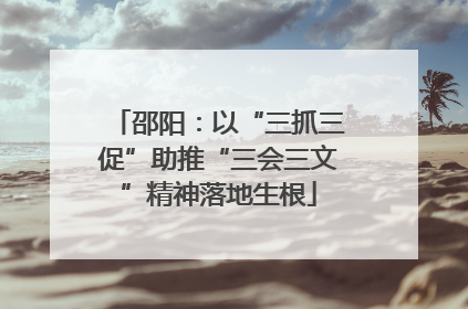 邵阳：以“三抓三促”助推“三会三文”精神落地生根