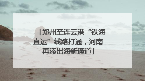 郑州至连云港“铁海直运”线路打通，河南再添出海新通道