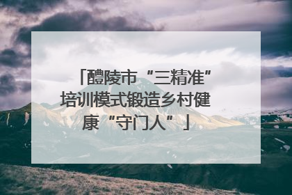 醴陵市“三精准”培训模式锻造乡村健康“守门人”