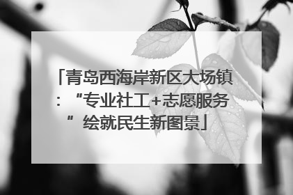 青岛西海岸新区大场镇：“专业社工+志愿服务”绘就民生新图景