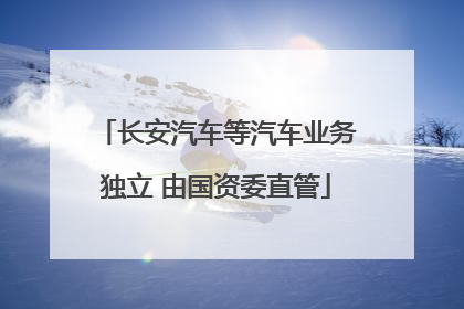 长安汽车等汽车业务独立 由国资委直管