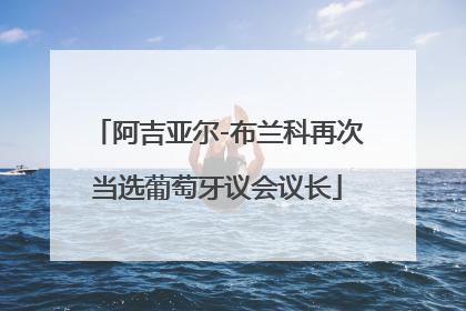 阿吉亚尔-布兰科再次当选葡萄牙议会议长