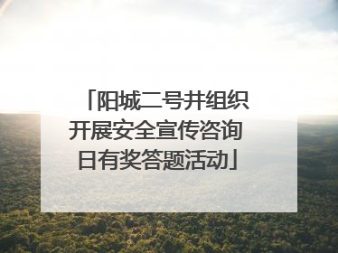 阳城二号井组织开展安全宣传咨询日有奖答题活动