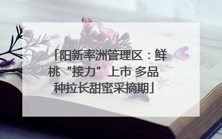 阳新率洲管理区：鲜桃“接力”上市 多品种拉长甜蜜采摘期
