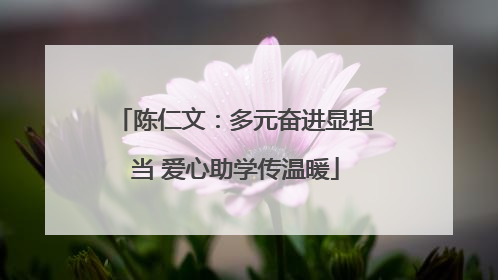 陈仁文：多元奋进显担当 爱心助学传温暖