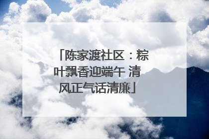 陈家渡社区：粽叶飘香迎端午 清风正气话清廉