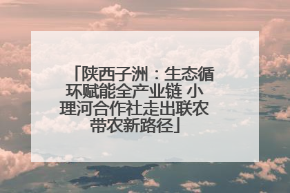 陕西子洲：生态循环赋能全产业链 小理河合作社走出联农带农新路径