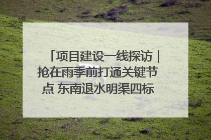 项目建设一线探访｜抢在雨季前打通关键节点 东南退水明渠四标段项目顺利完工
