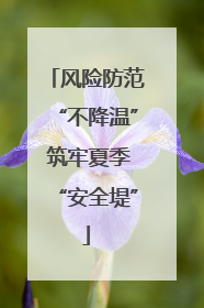 风险防范“不降温” 筑牢夏季“安全堤”
