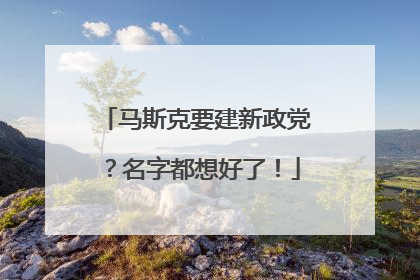 马斯克要建新政党？名字都想好了！