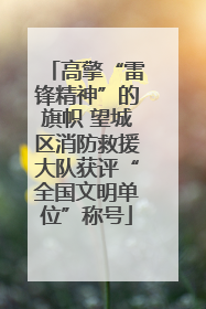 高擎“雷锋精神”的旗帜 望城区消防救援大队获评“全国文明单位”称号