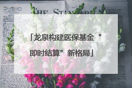 龙泉构建医保基金“即时结算”新格局