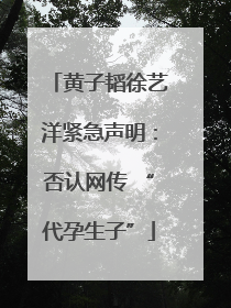 黄子韬徐艺洋紧急声明：否认网传 “代孕生子”