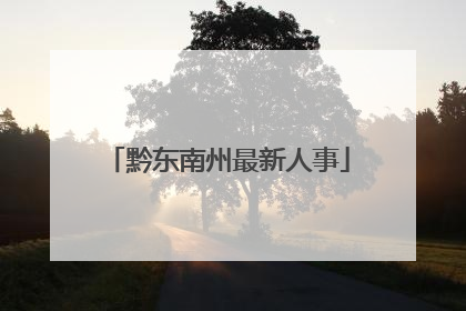 黔东南州最新人事