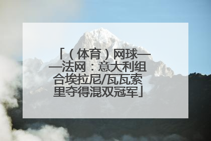 （体育）网球——法网：意大利组合埃拉尼/瓦瓦索里夺得混双冠军