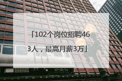 102个岗位招聘463人，最高月薪3万