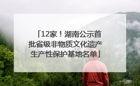 12家！湖南公示首批省级非物质文化遗产生产性保护基地名单