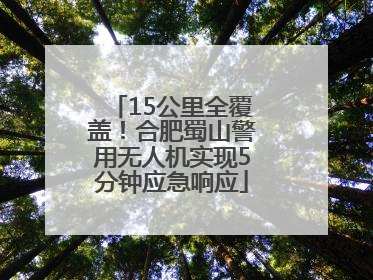 15公里全覆盖！合肥蜀山警用无人机实现5分钟应急响应