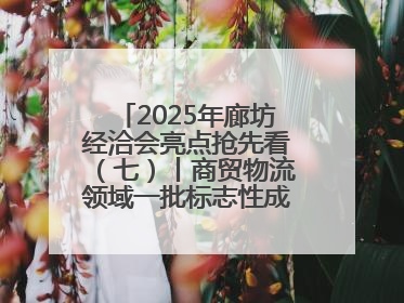 2025年廊坊经洽会亮点抢先看（七）丨商贸物流领域一批标志性成果将集中发布