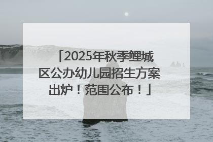 2025年秋季鲤城区公办幼儿园招生方案出炉！范围公布！