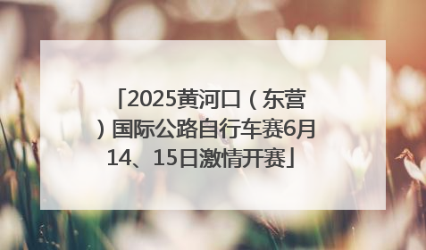2025黄河口（东营）国际公路自行车赛6月14、15日激情开赛