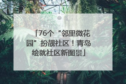 76个“邻里微花园”扮靓社区！青岛绘就社区新图景