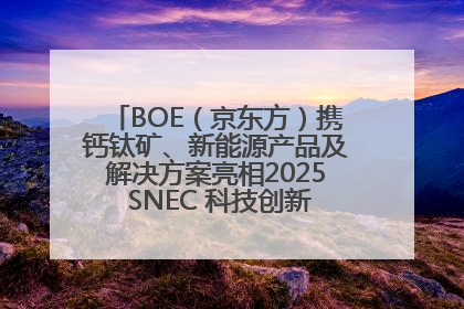 BOE（京东方）携钙钛矿、新能源产品及解决方案亮相2025 SNEC 科技创新赋能行业绿色发展